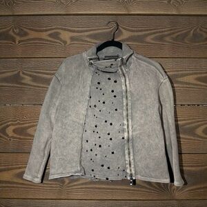 Beau Jours Distressed light sweatshirt Jacket size XS